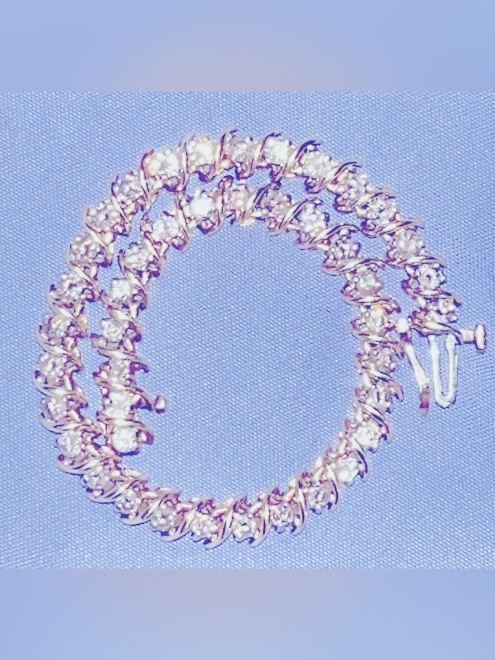 DIAMOND TENNIS BRACELET 10K GOLD 7” STUNNING GORGEOUS 1 owner perfect condition